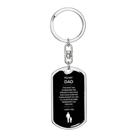 To My Dad From Son Dog Tag Keychain