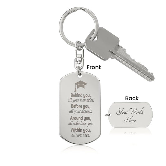 Graduation Personalized Dog Tag Keychain